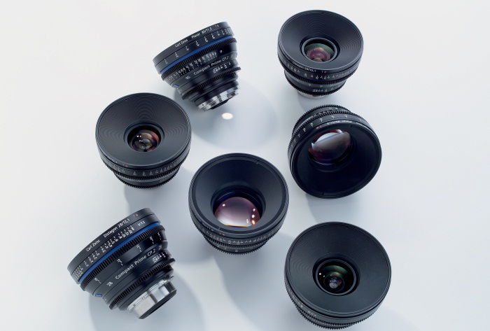 The Zeiss CP.2 cine prime lens lineup. Picture courtesy of Carl Zeiss AG.